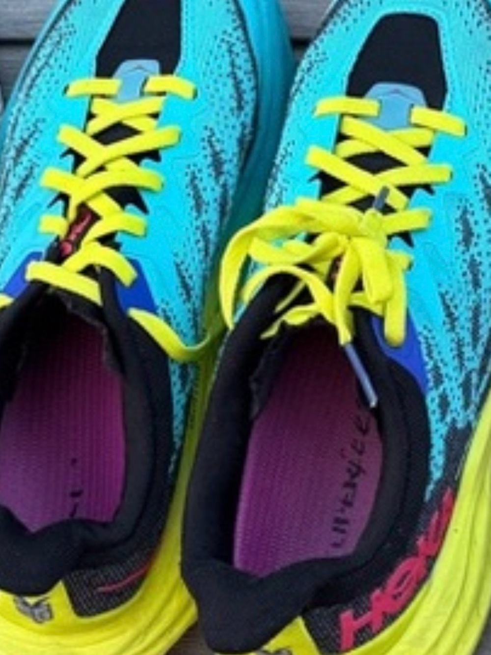 Hoka Women's Turquoise Yellow Purple Running Sneakers